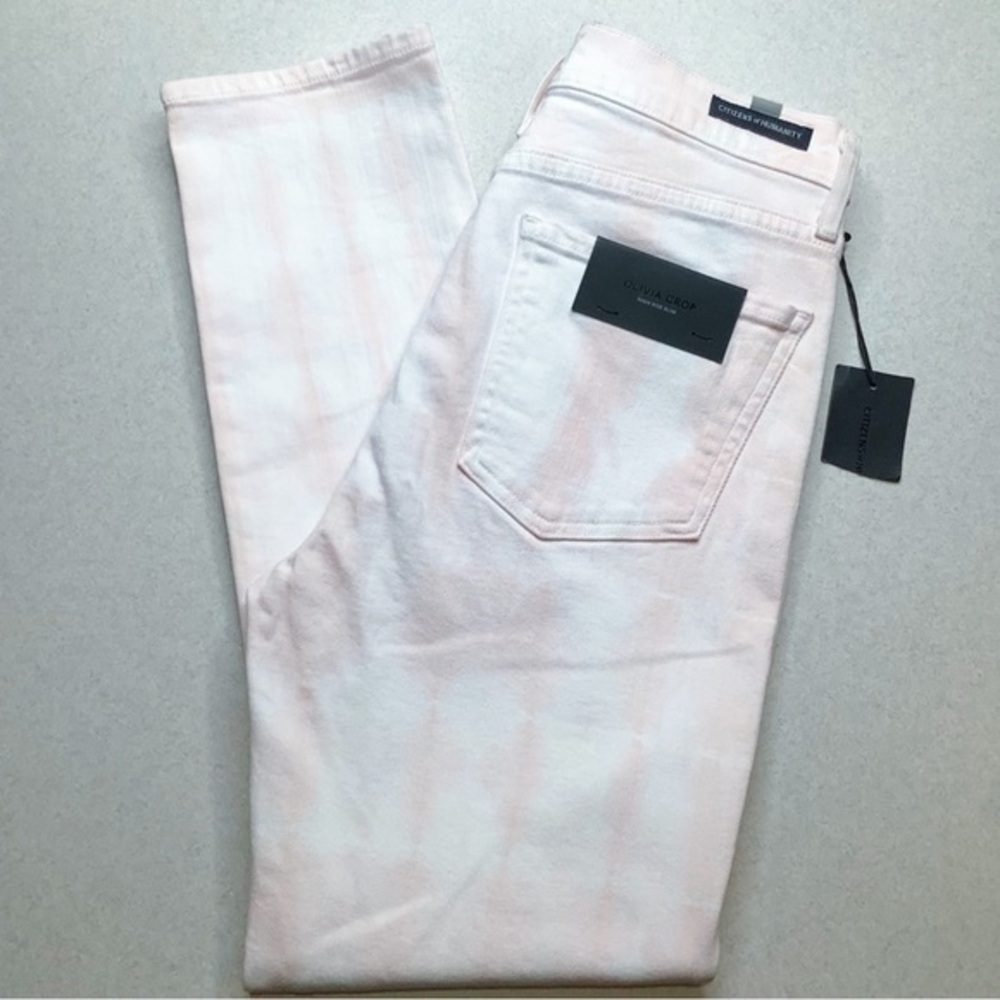 Citizens Of Humanity Olivia Crop High Rise Slim 27 Rose Water Tie Dye NWT